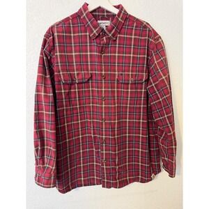Carhartt XL Relaxed Fit Shirt Mens Red Plaid Long Sleeve Casual‎ Workwear